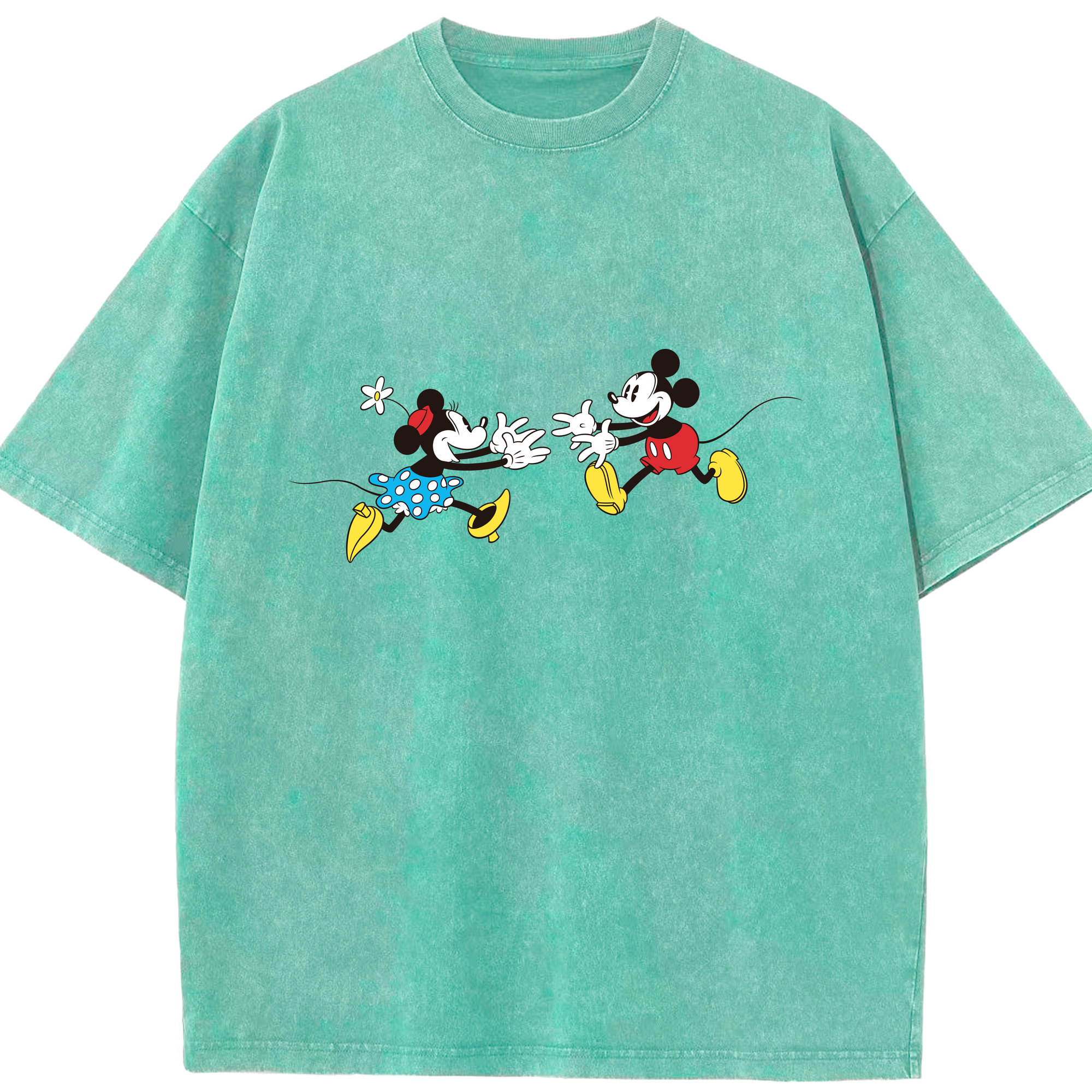 （画像用） ミッキーマウス Mickey Mouse 綿100% ヴィンテージ風 半袖Tシャツ（フロントプリント）